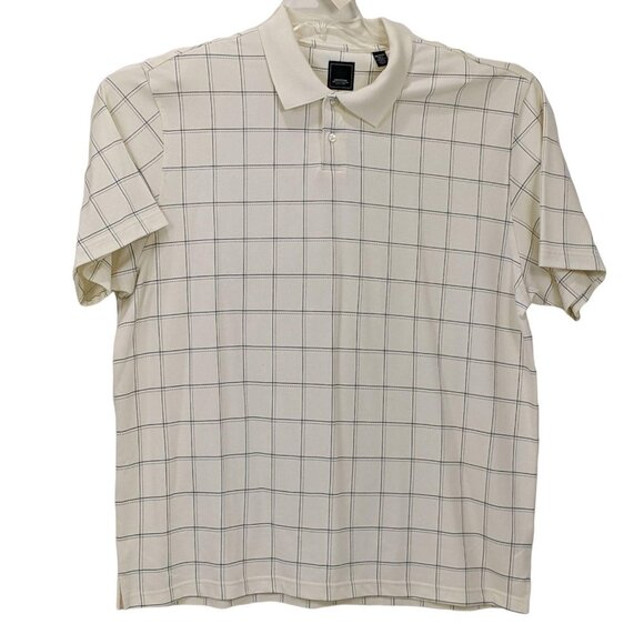 Arrow Mens White Checkered Polo Shirt XXLT Cotton/Polyester Blend Classic Fit - Picture 11 of 16